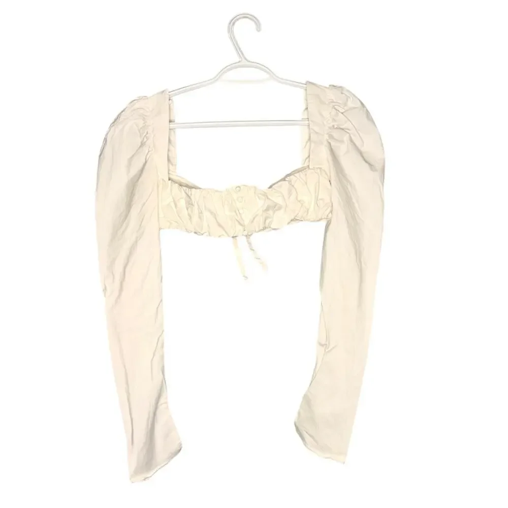 House of CB Shira White Puff Sleeve Top XS